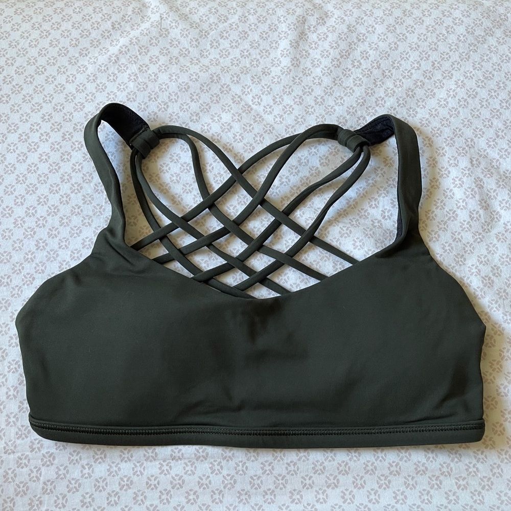 Olive Green Lululemon Free to be Wild Bra